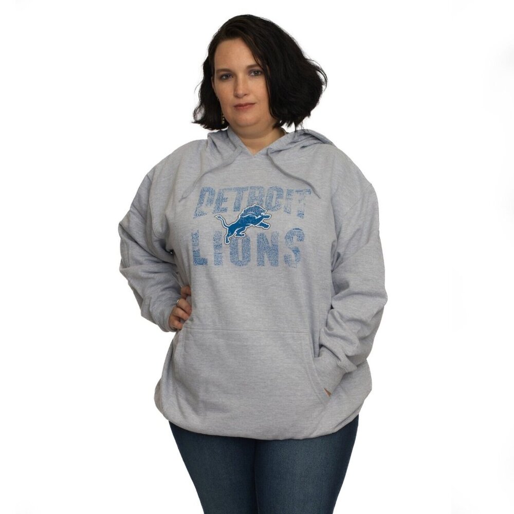 Detroit Lions NFL Women's Plus Size Screen Print Hoodie 3X